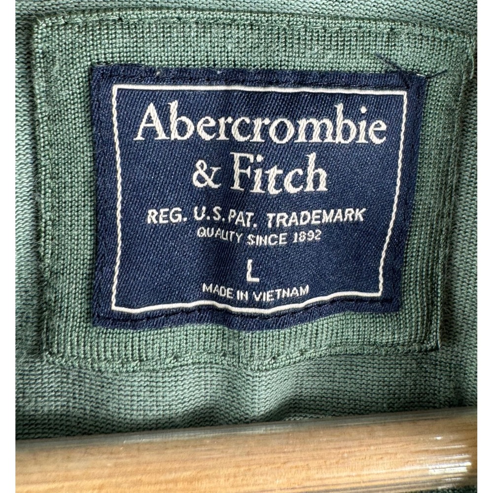 Abercrombie Fitch Green Oversized Quarter Zip Pullover Sweatshirt Size L‎ - Picture 3 of 8